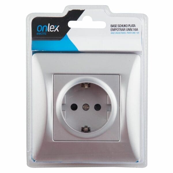 BASE SCHUKO EMBUTIR ONLEX PRATA UNIVERSAL 16A - Image 2