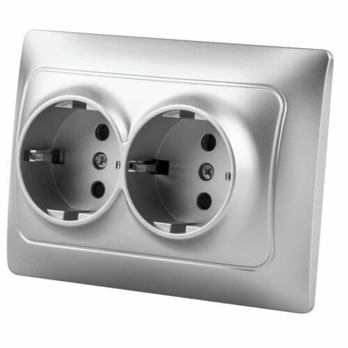 BASE DUPLA SCHUKO EMBUTIR ONLEX PRATA UNIVERSAL 16A