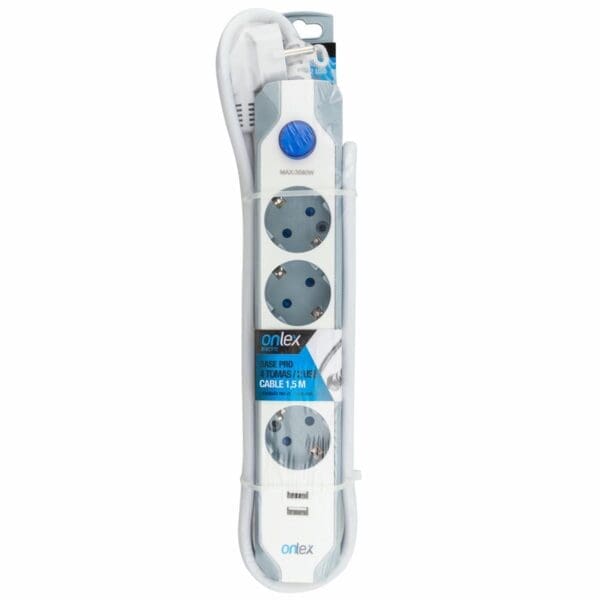 BASE ONLEX PRO 4 TOMADAS + 2USB INTERRUPTOR 1,5 MTS - Image 2