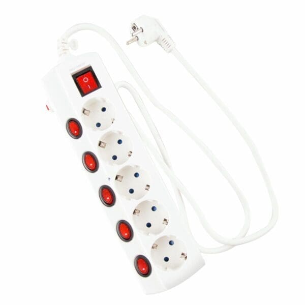 BASE INTERRUPTOR INDIVIDUAL ONLEX CABO 1,5 MTS 5 TOMADAS
