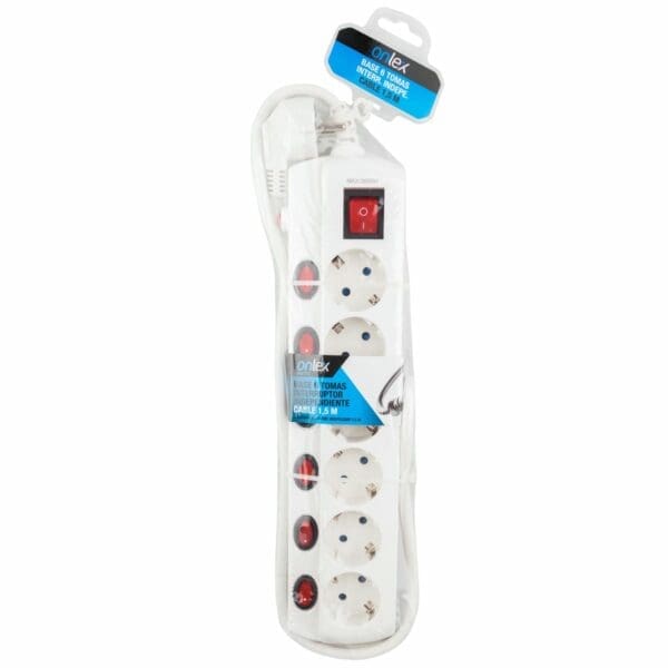 BASE INTERRUPTOR INDIVIDUAL ONLEX CABO 1,5 MTS 6 TOMADAS - Image 2