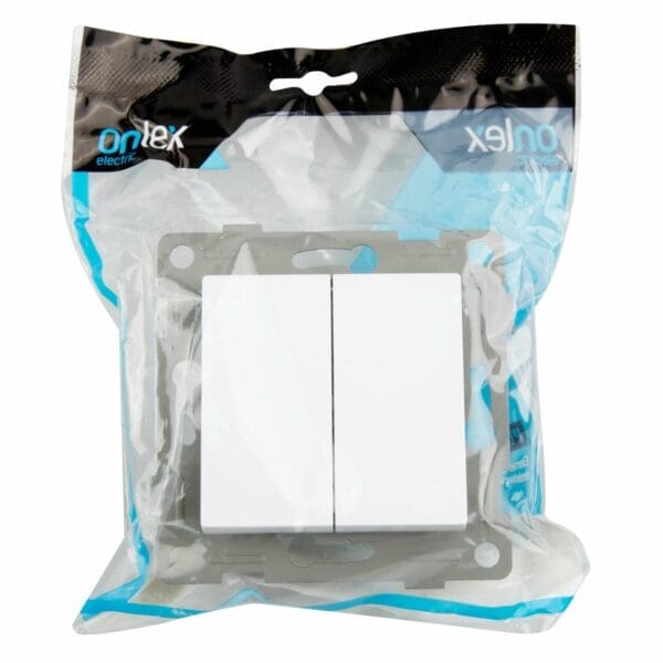 S-EMBUTIR COMUTADOR DUPLO ONLEX BRANCO 10A 250V - Image 2