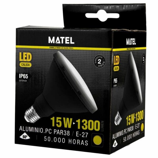 LÂMPADA LED JARDIM PAR38 IP65 MATEL E27 15W QUENTE - Image 2