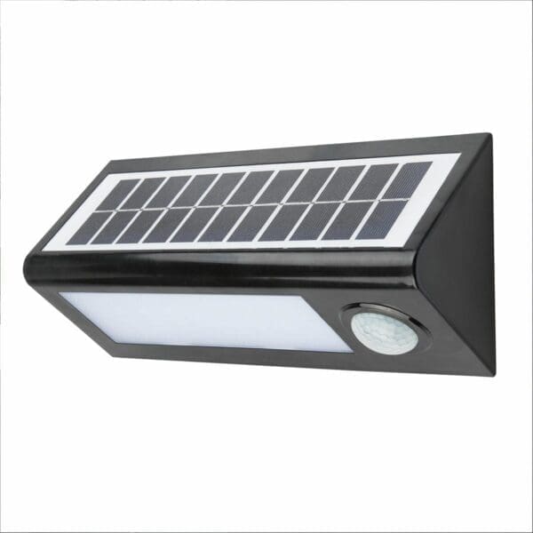 APLIQUE LED SOLAR KORPASS COM SENSOR 27CM 8W FRIA