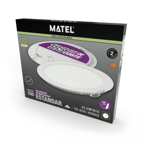 DOWNLIGHT LED REDONDO PLANO MATEL BRANCO 18W NEUTRA - Image 2