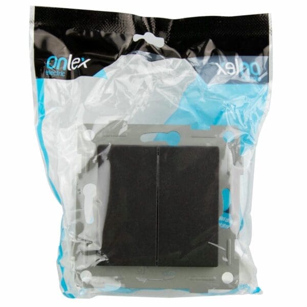 S-EMBUTIR COMUTADOR DUPLO GRAFITE ONLEX 10A 250V - Image 2