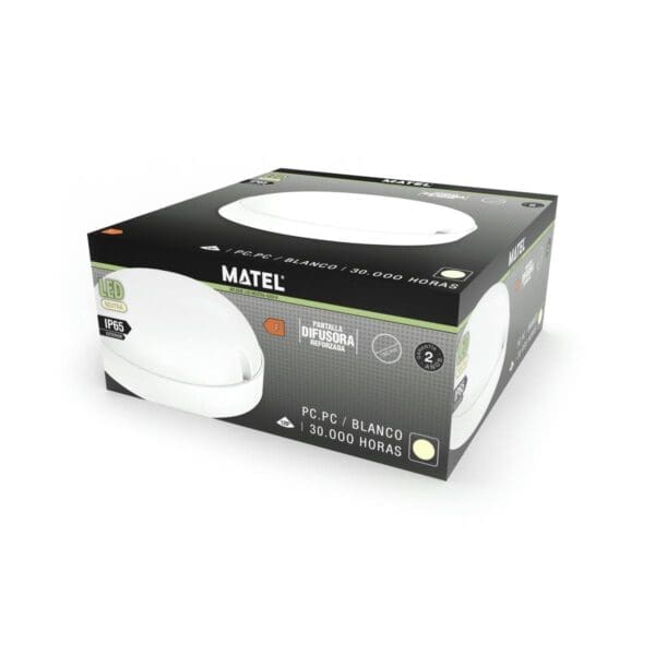 APLIQUE LED REDONDO MATEL EXTERIOR IP65 BRANCO 12W NEUTRA - Image 2