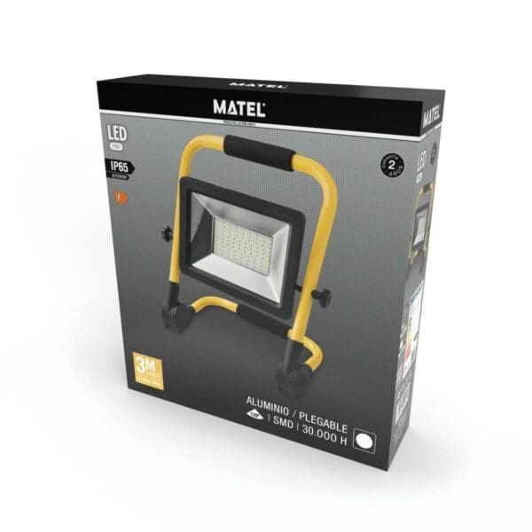 PROJETOR LED COM SUPORTE DOBRÁVEL MATEL IP65 30W FRIA - Image 2