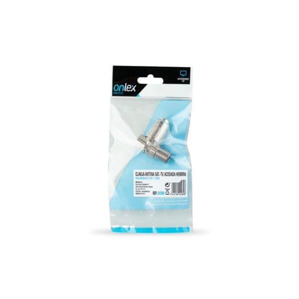 CONECTOR DE ANTENA METÁLICO ONLEX TV SATÉLITE ÂNGULO MACHO - Image 2