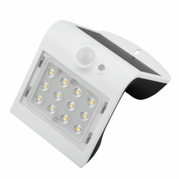 APLIQUE LED SOLAR KORPASS COM SENSOR 2W BRANCO FRIA