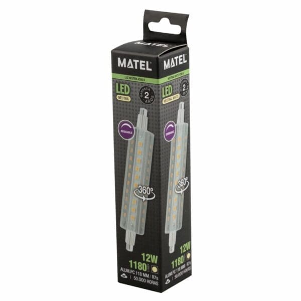 LÂMPADA LED LINEAR MATEL 118MM 12W REGULÁVEL NEUTRA - Image 2
