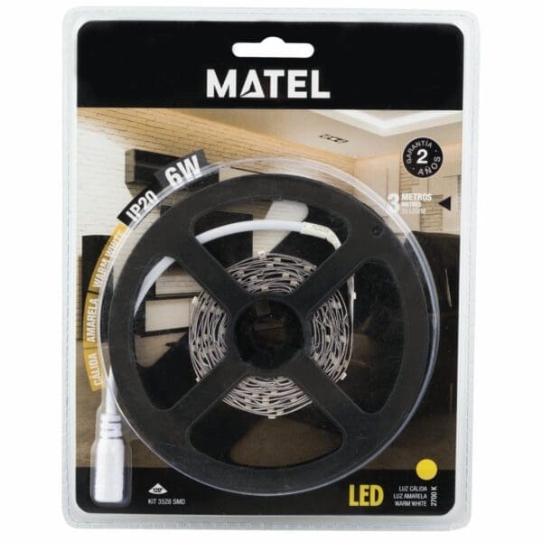 FITA LED MATEL 12V 3 METROS IP20 6W QUENTE - Image 2