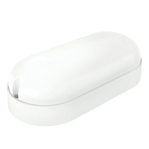 APLIQUE LED OVAL EXTERIOR MATEL COM SENSOR 9W FRIA BRANCO