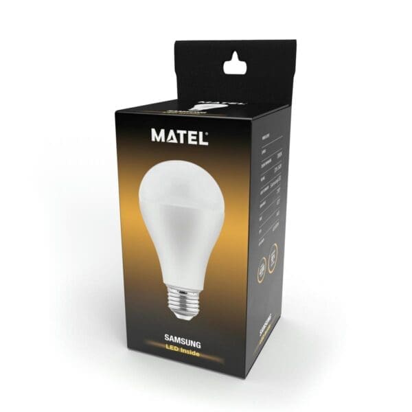 LÂMPADA LED PADRÃO MATEL CHIP SAMSUNG E27 18W QUENTE - Image 2