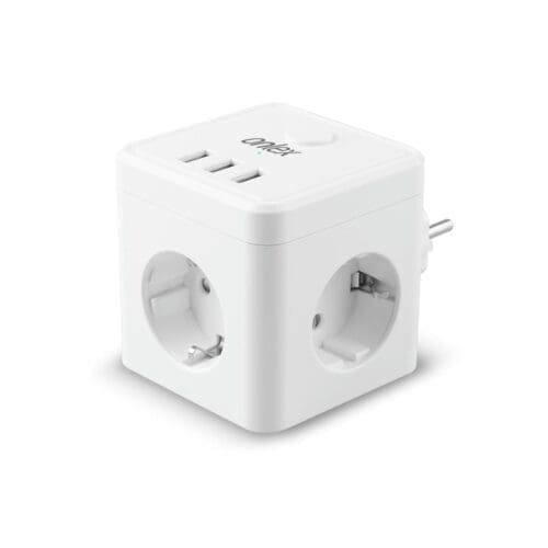 POWERCUBE 10A 3 TOMADAS + 3USB ONLEX SEM CABO BRANCO