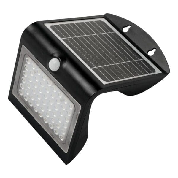 APLIQUE LED SOLAR KORPASS COM SENSOR 4W PRETO FRIA