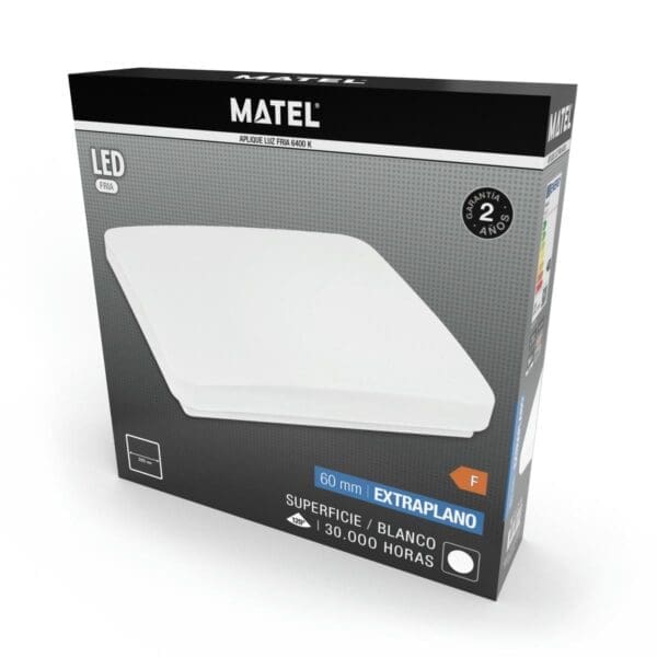 APLIQUE LED EXTRAPLANO MATEL QUADRADO 32W FRIA - Image 2