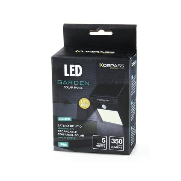 APLIQUE LED COB SOLAR KORPASS COM SENSOR 5W LUZ FRIA - Image 2