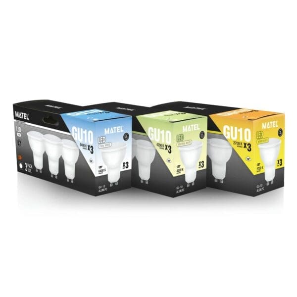 LÂMPADA LED DICROICA MATEL GU10 7W QUENTE (3 UNIDADES) - Image 2