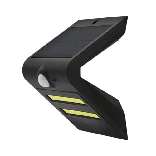 APLIQUE LED SOLAR KORPASS COM SENSOR 7W PRETO FRIA