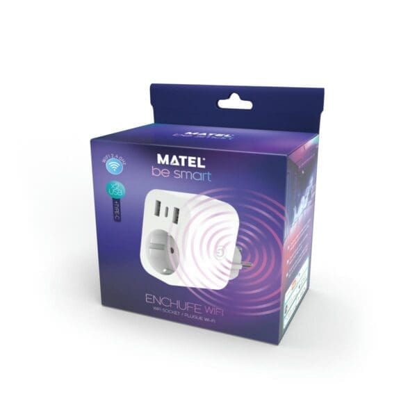 TOMADA INTELIGENTE WIFI MATEL 2 USB + 1 TIPO C 16A 230V - Image 2