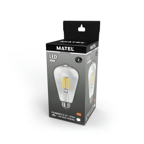 LÂMPADA LED PERA FILAMENTO MATEL E27 12W FRIA CLARA - Image 2