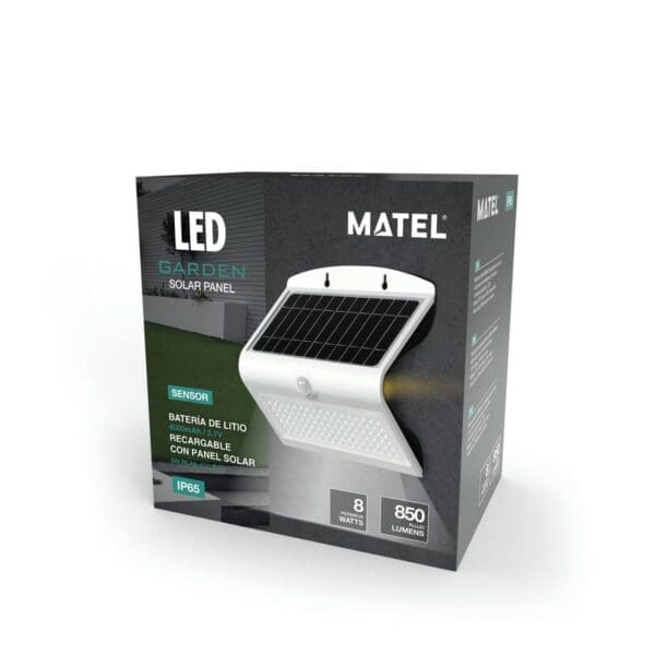 APLIQUE LED SOLAR KORPASS COM SENSOR 8W BRANCO FRIA - Image 2
