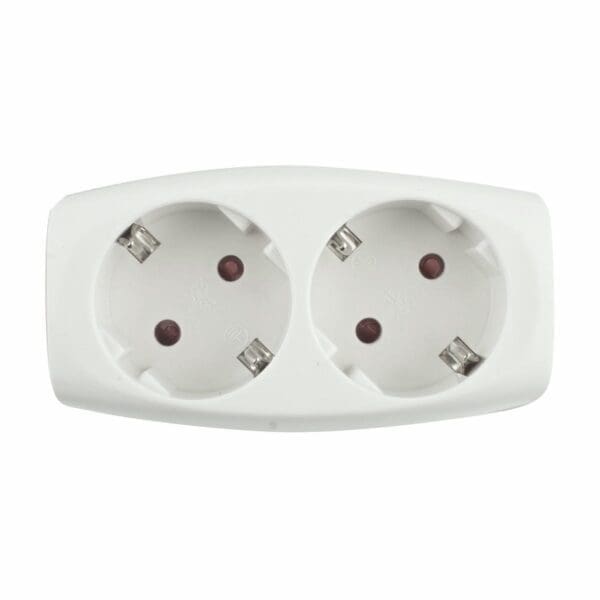 ADAPTADOR 2 TOMADAS ONLEX BRANCO 4,8MM T/T 10/16A BLISTER