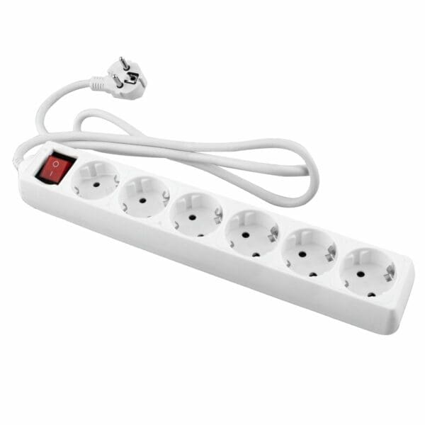 BASE BRANCA ONLEX T/T COM INTERRUPTOR CABO 5 MTS 6 TOMADAS