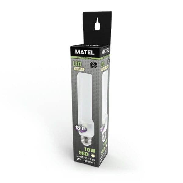 LÂMPADA LED PLC MATEL E-27 GIRATÓRIA 10W 230V NEUTRA - Image 2