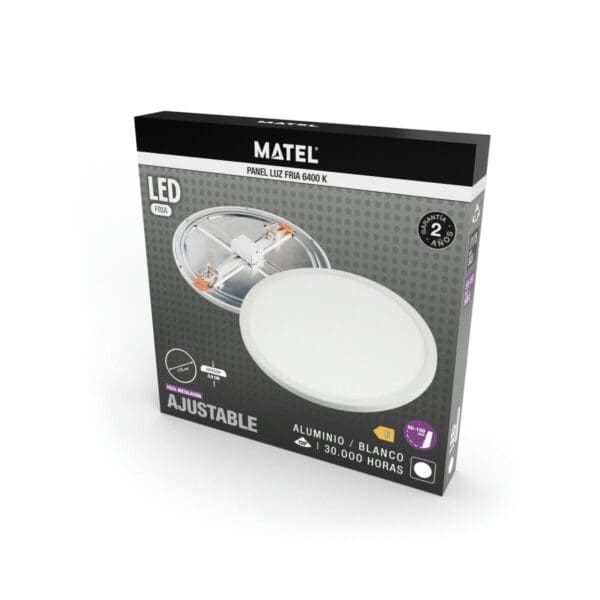 DOWNLIGHT LED AJUSTÁVEL REDONDO MATEL BRANCO 30W FRIA - Image 2