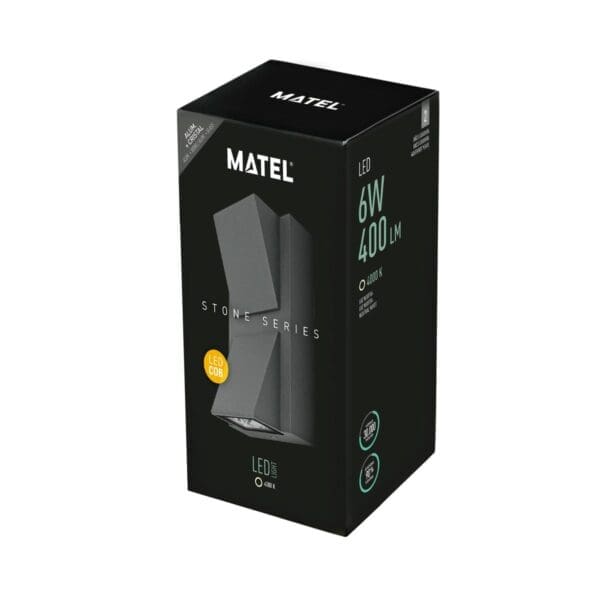 APLIQUE LED LUXE EXTERIOR IP54 MATEL TRAPÉZIO 6W NEUTRA - Image 2