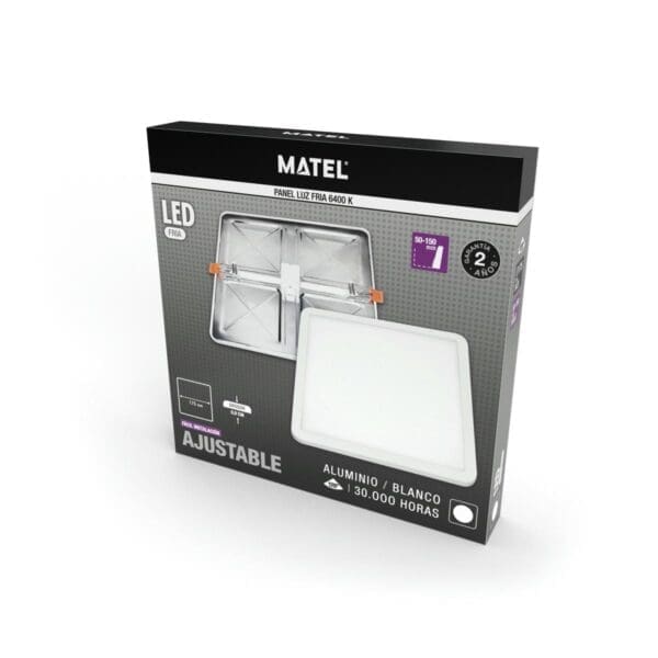 DOWNLIGHT LED QUADRADO AJUSTÁVEL BRANCO MATEL 20W FRIA - Image 2