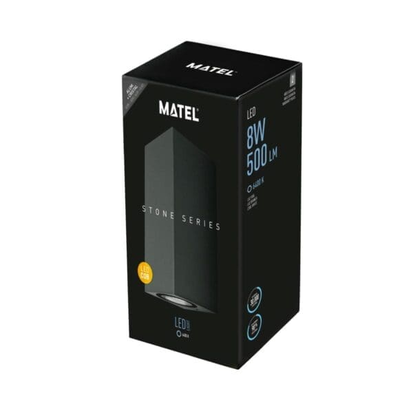 APLIQUE LED LUXE EXTERIOR IP54 MATEL CUBOIDE 8W FRIA - Image 2