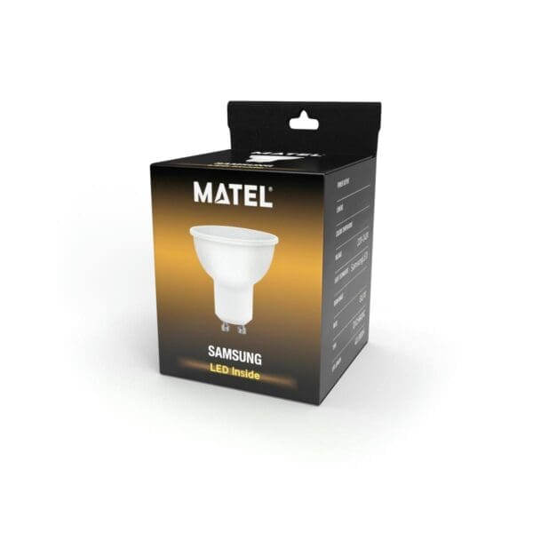 LÂMPADA LED GU10 MATEL CHIP SAMSUNG 120º 8W QUENTE - Image 2