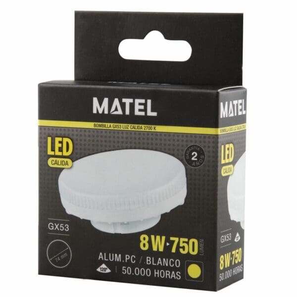 LÂMPADA LED MATEL GX53 8W NEUTRA - Image 2