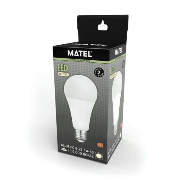 LÂMPADA LED PADRÃO MATEL E27 18W NEUTRA - Image 2