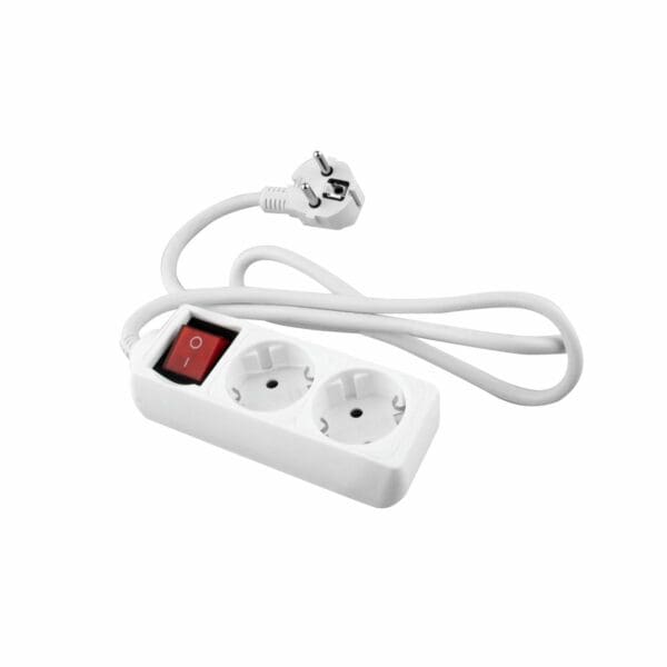 BASE BRANCA ONLEX T/T COM INTERRUPTOR CABO 1,5 MTS 2 TOMADAS