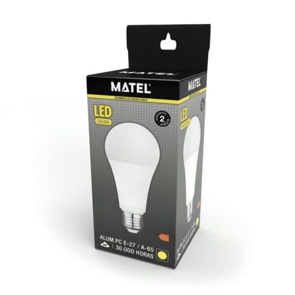 LÂMPADA LED PADRÃO MATEL E27 24W QUENTE - Image 2