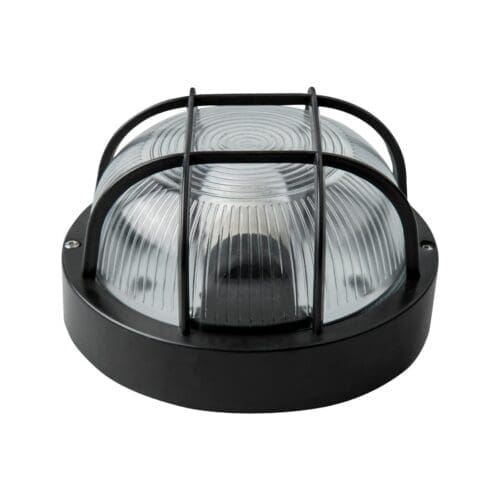 APLIQUE REDONDO EXTERIOR IP54 E27 PRETO