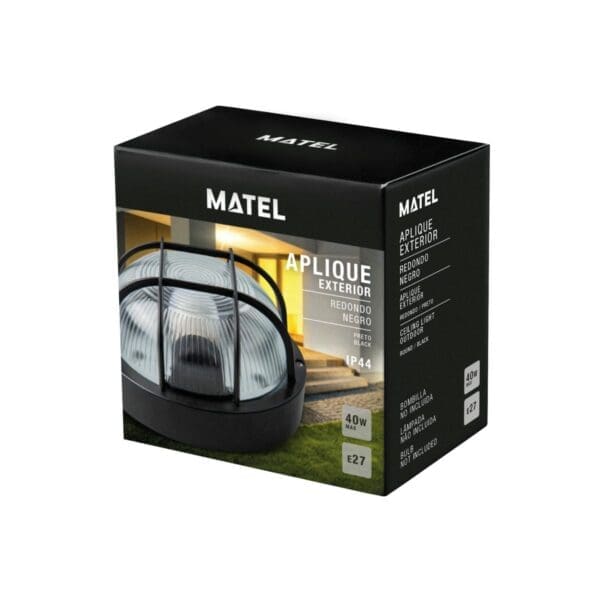 APLIQUE REDONDO EXTERIOR IP54 E27 PRETO - Image 2