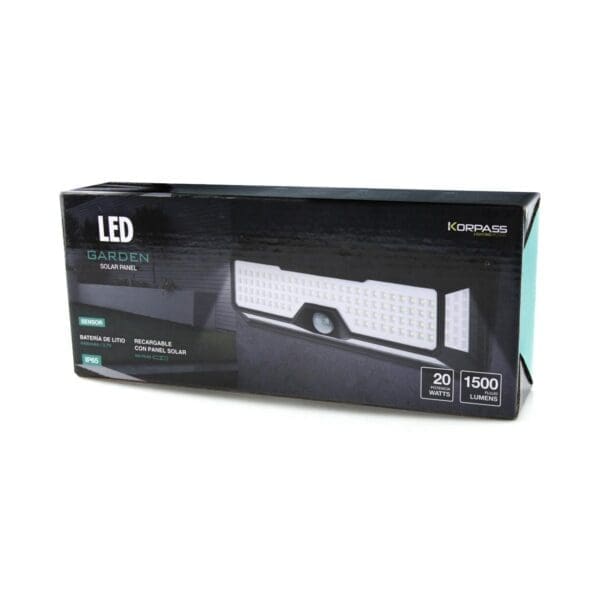 APLIQUE SOLAR LED KORPASS COM SENSOR 20W LUZ FRIA - Image 2