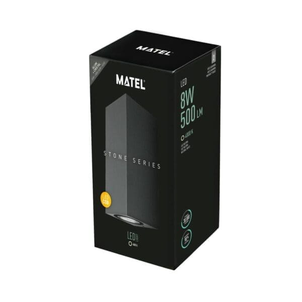 APLIQUE LED LUXE EXTERIOR IP54 MATEL CUBOIDE 8W NEUTRA - Image 2