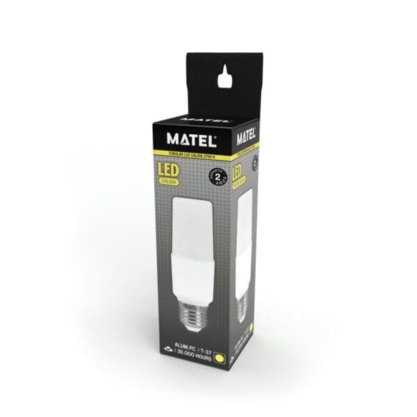 LÂMPADA LED TUBULAR MATEL T37 E27 10W QUENTE - Image 2