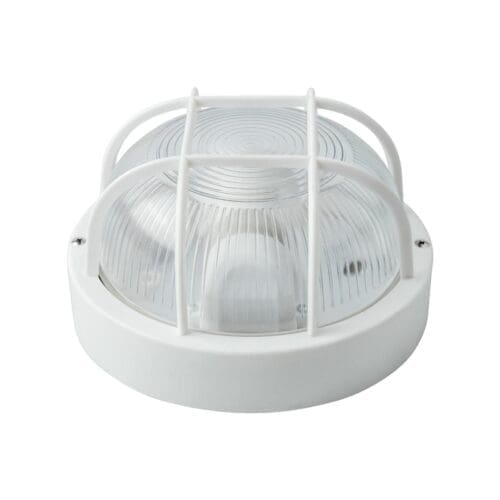 APLIQUE REDONDO EXTERIOR IP54 E27 BRANCO