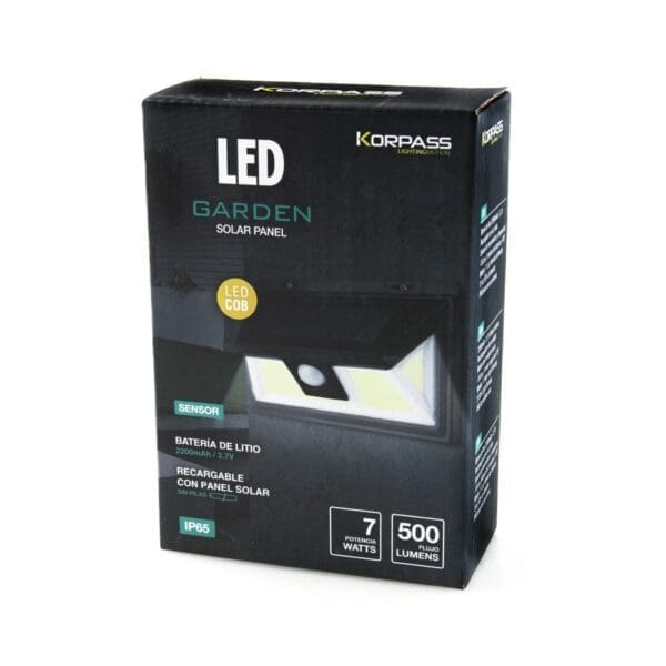 APLIQUE SOLAR LED COB KORPASS COM SENSOR 7W LUZ FRIA - Image 2