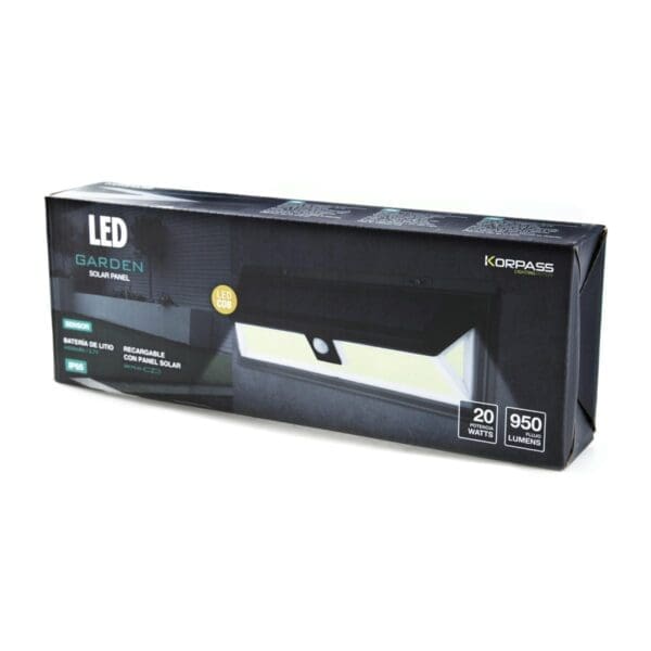 APLIQUE SOLAR LED COB KORPASS COM SENSOR 20W LUZ FRIA - Image 2
