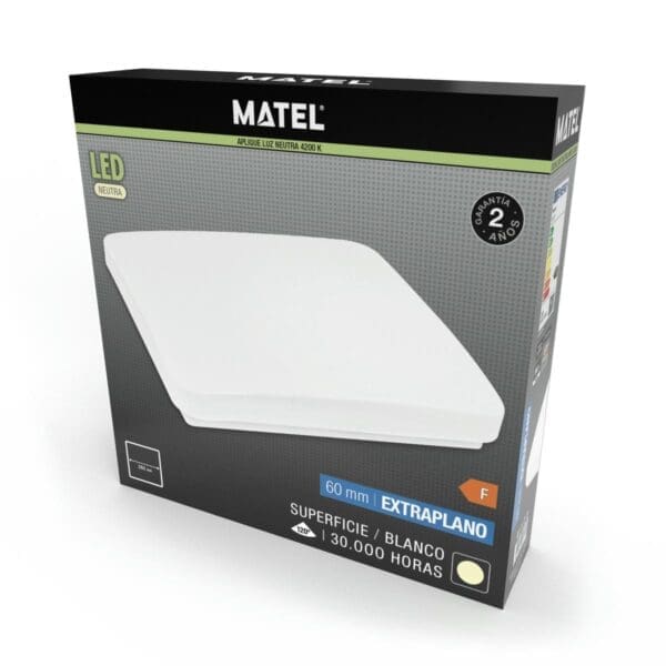 APLIQUE LED EXTRAPLANO MATEL QUADRADO 48W NEUTRA - Image 2