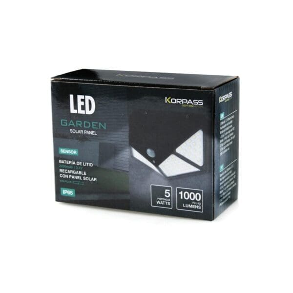 APLIQUE SOLAR LED KORPASS COM SENSOR 5W LUZ FRIA - Image 2