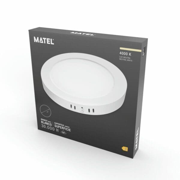 DOWNLIGHT LED PC SUPERFÍCIE REDONDO BRANCO MATEL 24W NEUTRO - Image 2